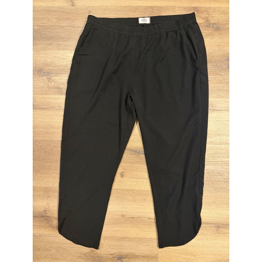 Marine Layer Women’s Black Pull On Pants XL 17 Elastic Waist Casual Ankle